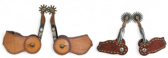 (2) Pairs of Copper and Silver Mounted Spurs