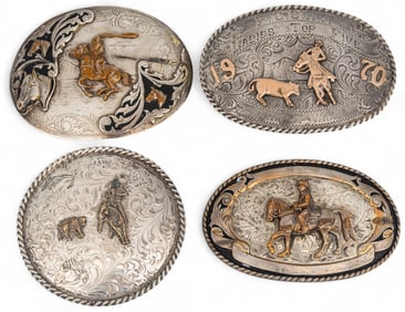 (4) Sterling SIlver Belt Buckles