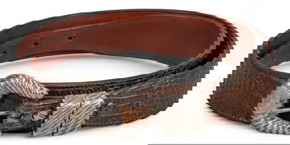 Vogt Brown Leather Belt with Sterling Buckle