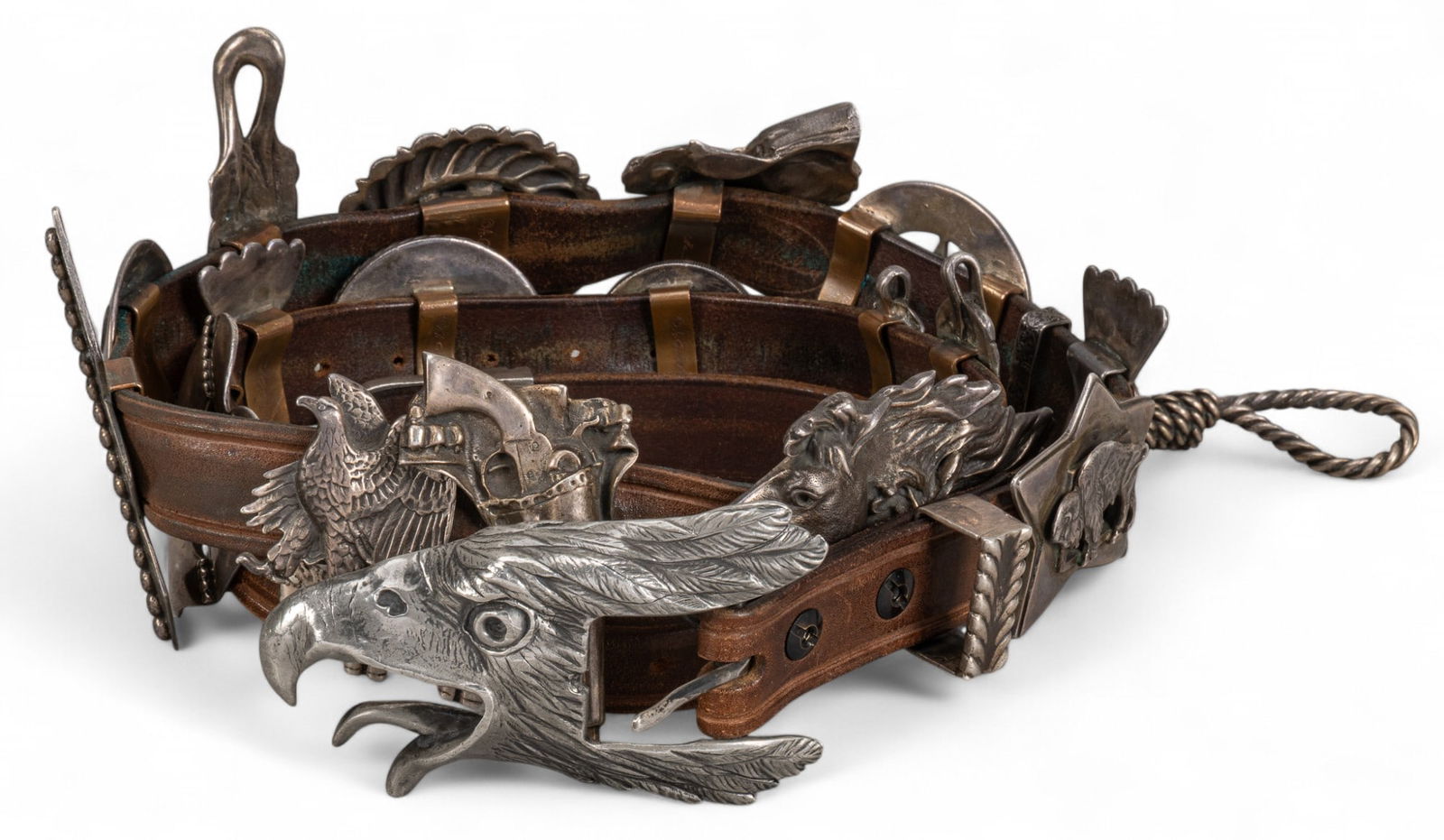 Arnold Goldstein 1920's Western Silver Concho Belt (1 of 13)