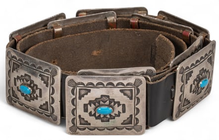 Sterling SIlver Turquoise Concho Belt