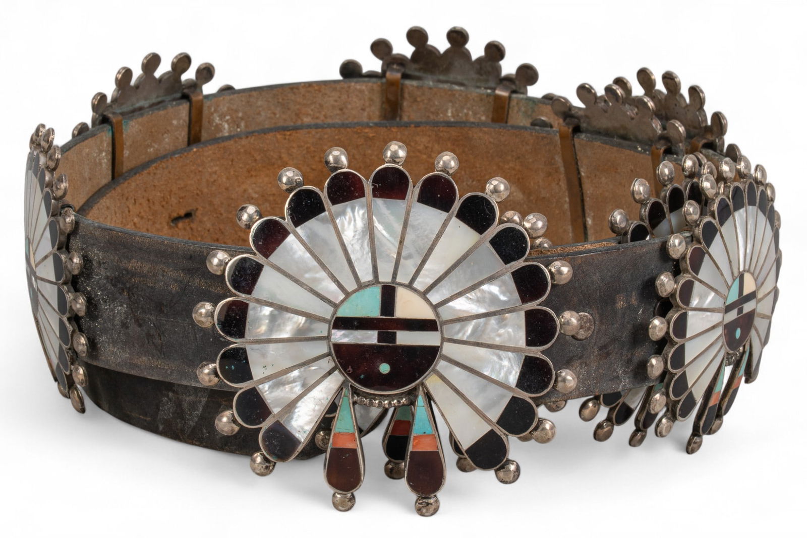 Zuni Style Sterling Silver Concho Belt (1 of 11)