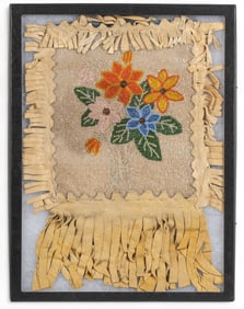 20th C. Beaded Leather Pouch