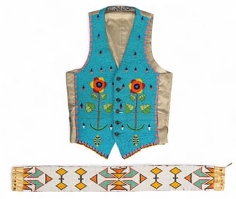 Beaded Native American Sash and Vest
