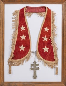 Silver Hudson Bay Double Cross Peace Medal and Sash