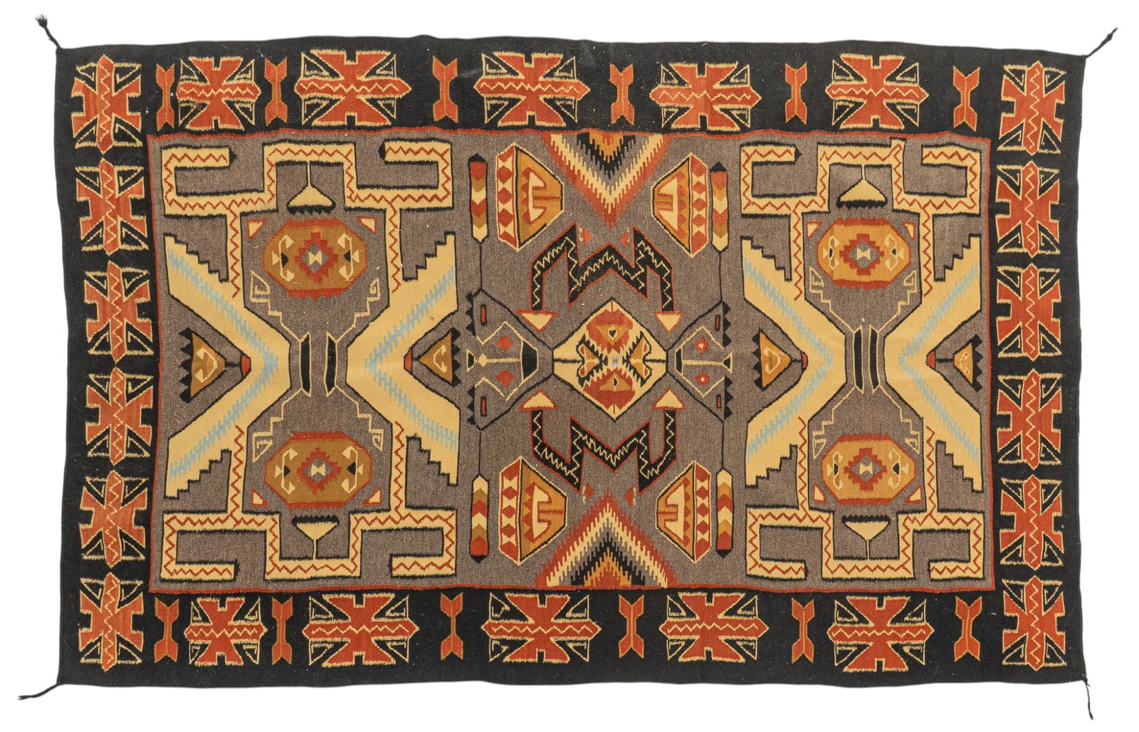 Red, Black, and Yellow Navajo Style Rug, 8 ft. 10 in. x 5 ft. 9 in. (1 of 3)