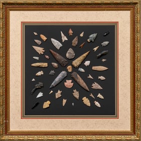 "Mass Arrow Flight" Framed Arrowhead Display