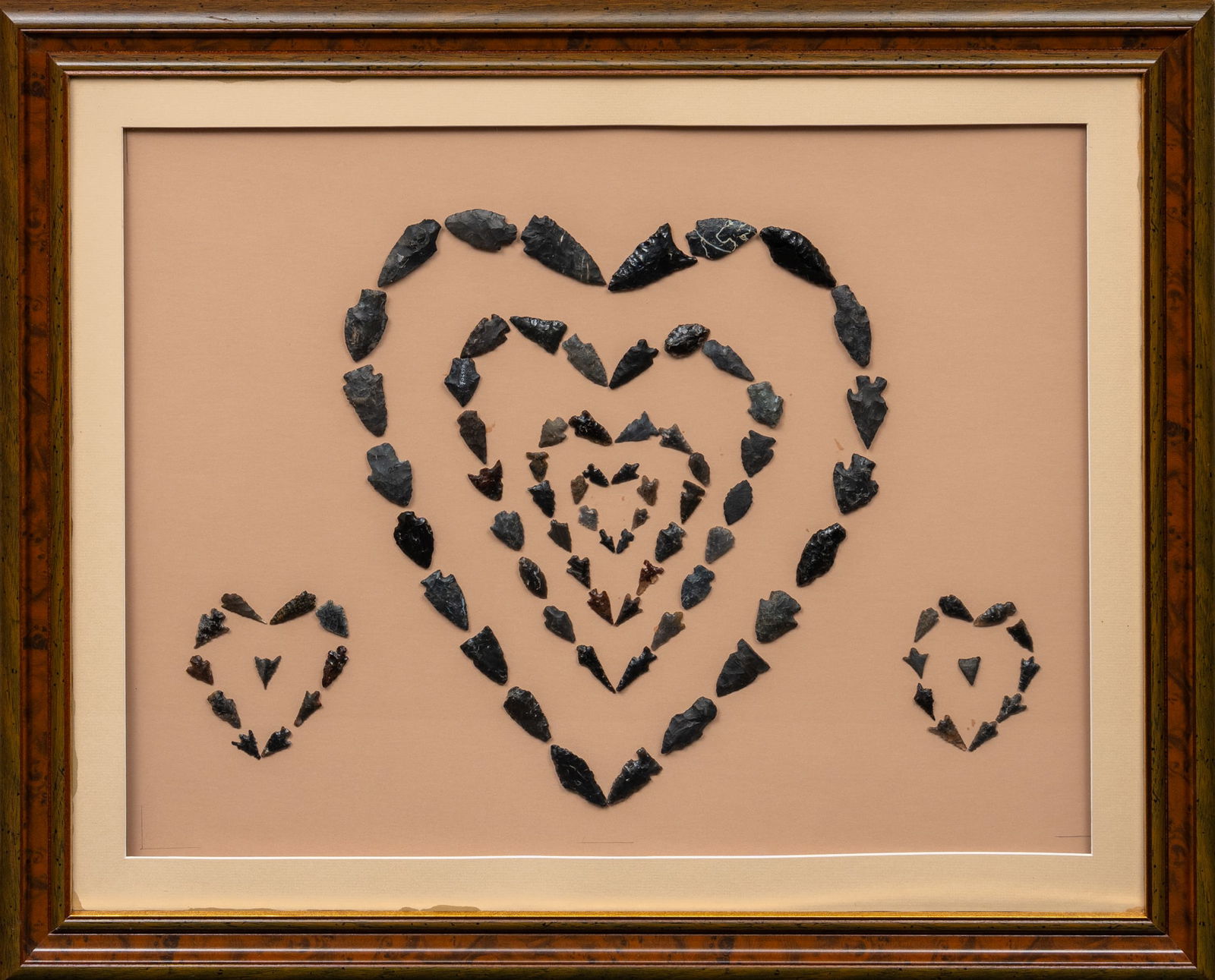 "Native Loving Family" Framed Arrowhead Display (1 of 7)