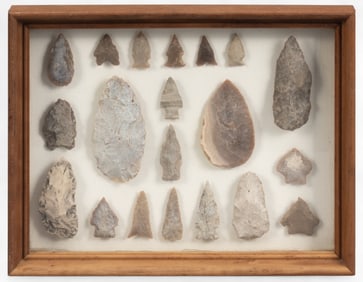Framed Collection of Projectile Points