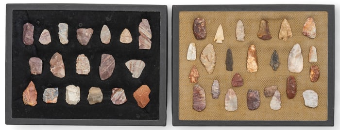 (2) Framed Collections  of Projectile Points