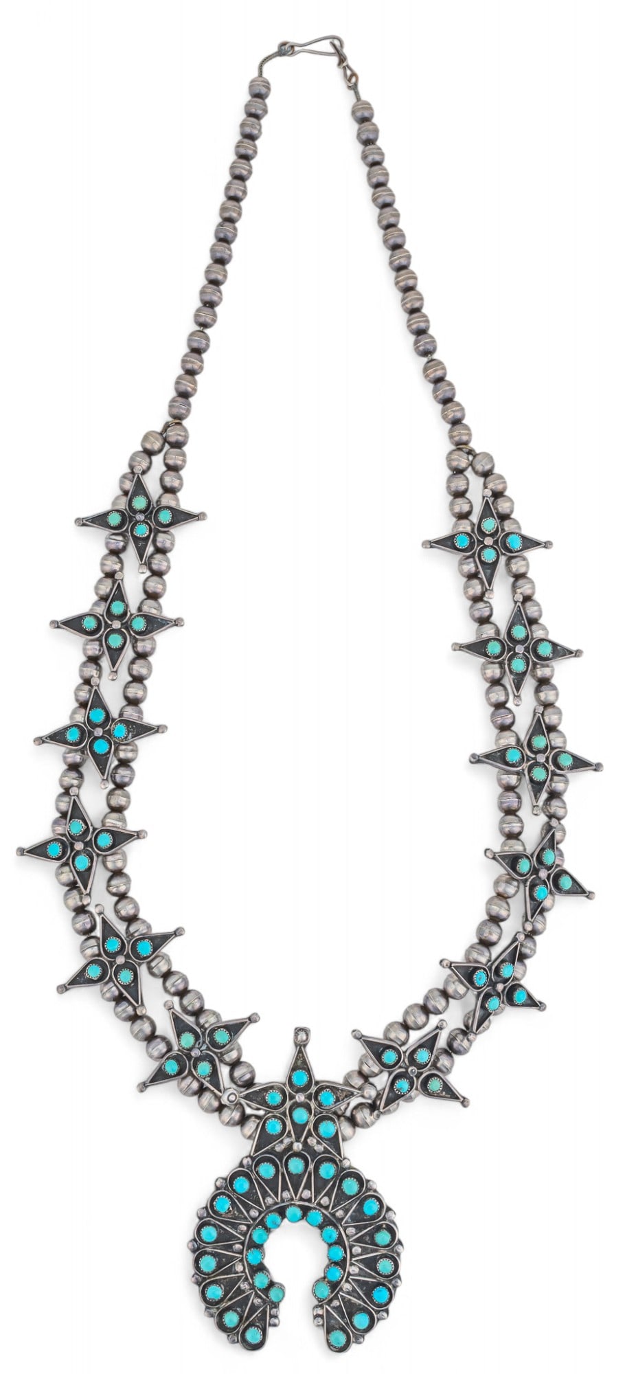 Zuni Style Sterling SIlver Turquoise Necklace (1 of 6)
