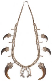 Sterling Silver Bear Claw Squash Blossom