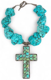 Turquoise Cross Necklace