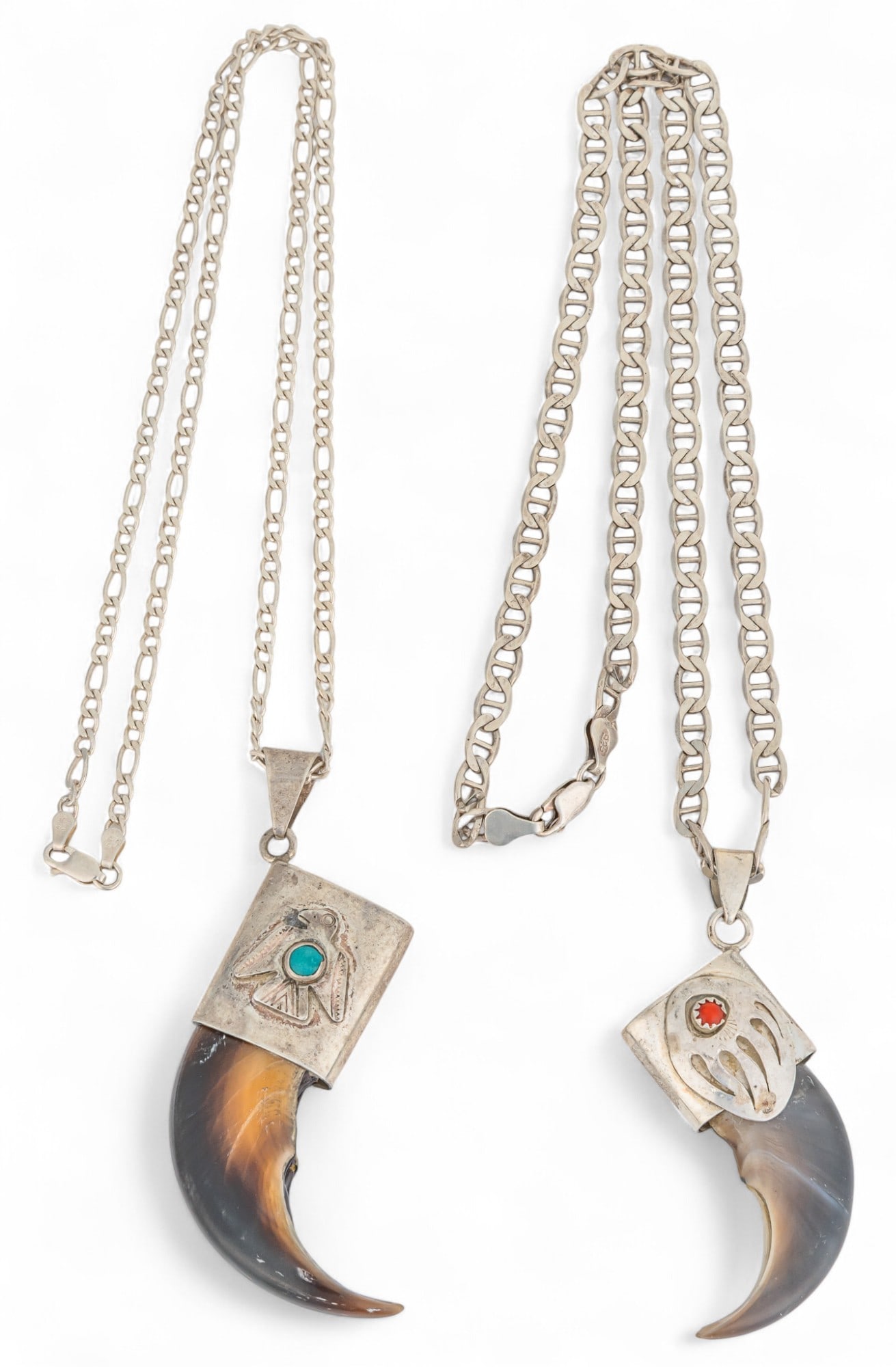 (2) Sterling Silver Bear Claw Necklaces (1 of 5)