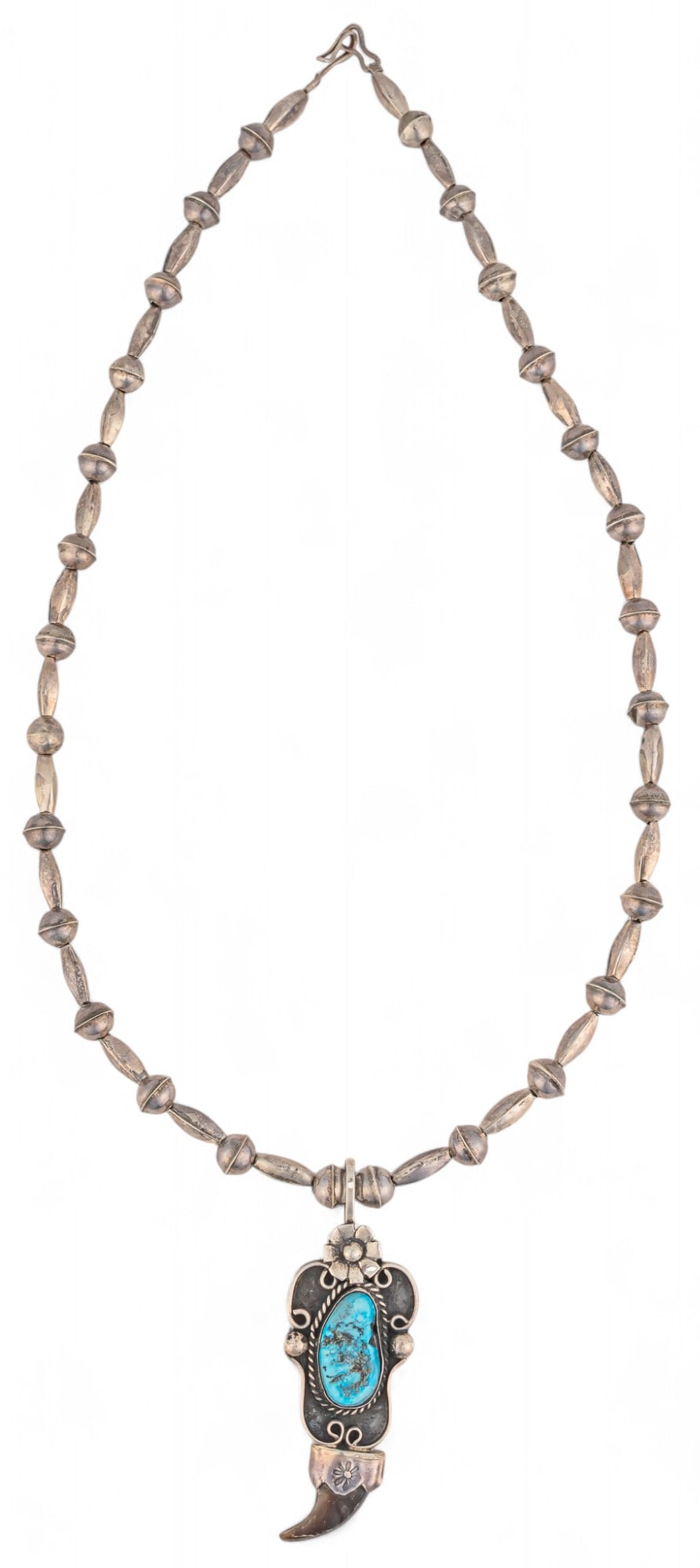 Sterling Silver and Torquoise Squash Blossom (1 of 5)