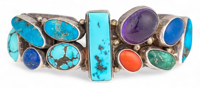 Sterling Silver Gemstone  Cuff
