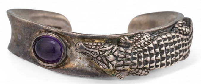 B. Kieselstein Sterling Silver Alligator Cuff