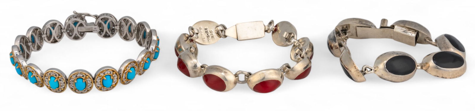 (3) Sterling Silver  Gemstone Bracelets (1 of 7)