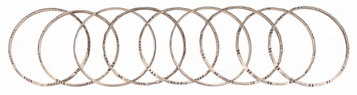 (9) Mexican Sterling Silver Bangles