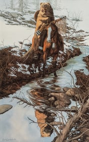 Bev Doolittle Print, Native American and Bear