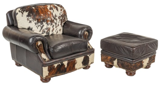 Cowhide Chair and Ottoman