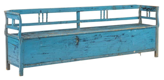 Painted Wood Storage Bench
