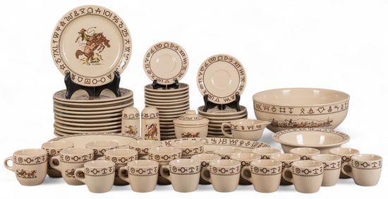 (67) Westward Ho Rodeo Pattern By Wallace China Dinnerware Set, Till Goodan Designs