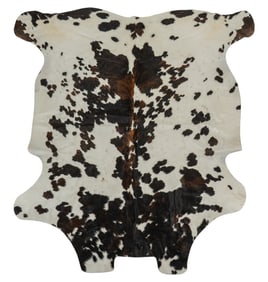 Brown and White Spotted Cowhide Rug, 6 ft. 1 in. x 5 ft. 5 in.