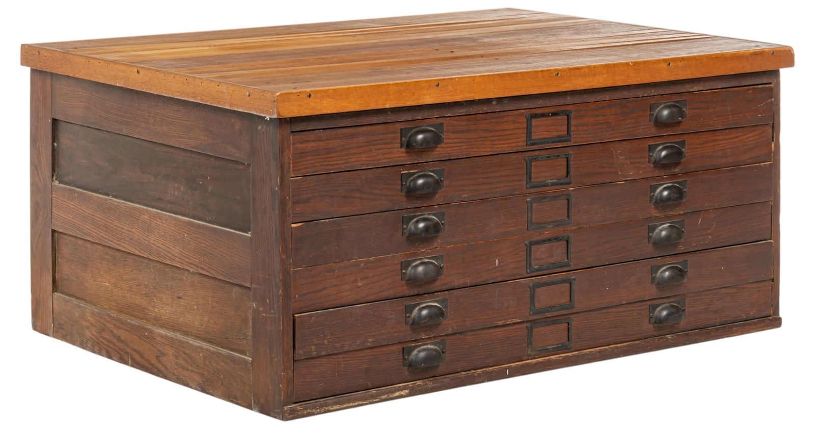 Vintage Wooden Flat File Cabinet with Six Drawers (1 of 11)