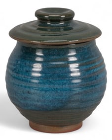 Harding Black, Turquoise Lidded Jar, 1983