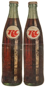 Pair of Large Royal Crown Cola Bottle Advertising Signs