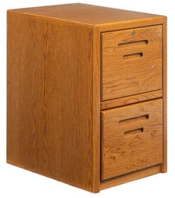 Oak 2 Drawer File Cabinet with Key