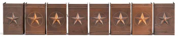 Set of (8) Ranch Style Copper Star Sconces