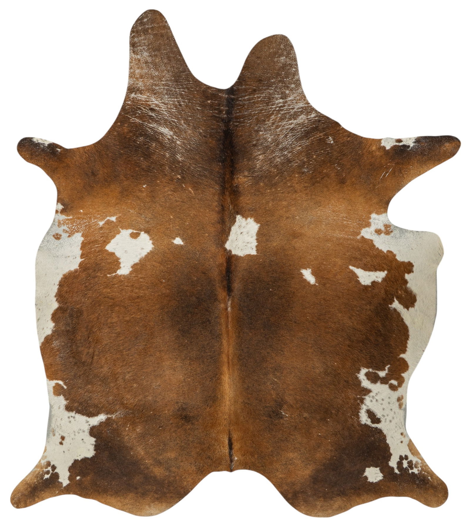 Brown and White Cowhide Rug, 7 ft. 1 in. x 6 ft. 3 in. (1 of 5)