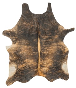 Black and Brown Cowhide Rug, 6 ft. 5 in. x 5 ft. 8 in.