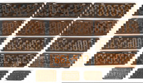 Collection of (15) Texas License Plates