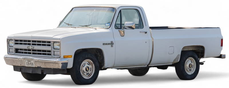 1986 Chevrolet C10 Truck: 1986 Chevrolet C10 Truck in fair condition, with 88,947 miles displayed, 305 cubic in. (5.0L) V-8 engine, 3spd automatic transmission, regular Cab, long bed, 2wd configuration, also features factory A