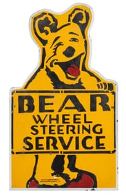 1951 Bear Wheel Steering Service Sign