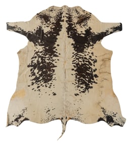 Large Black and White Cowhide Rug, 8 ft. 8 in. x 8 ft 4 in.