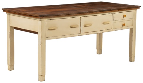 Rustic Work Table with Drawers