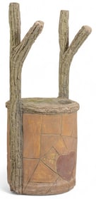 Faux Bois Planter with Heart Detail