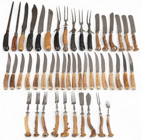 Collection of Antler Handled Cutlery Set