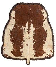 Brown and White Cowhide Rug, 7 ft.  in. x 6 ft. 4 in.