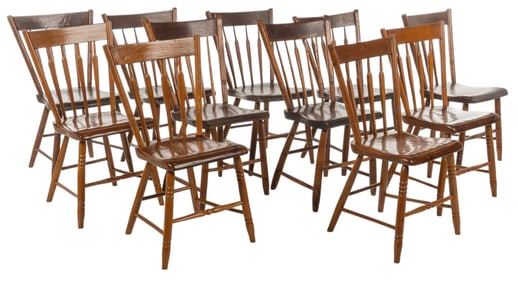 (11) Rustic Spindle Back Chairs