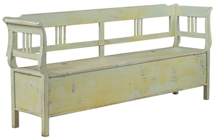 Painted Wood Storage Bench