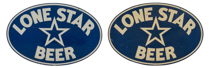 Vintage Pair of Lone Star Beer Advertising Signs