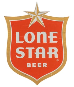 Lone Star Shield Sign, Painted Wood