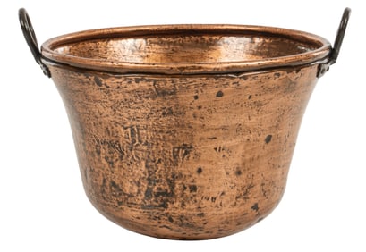 Copper Cauldron with Iron Handles
