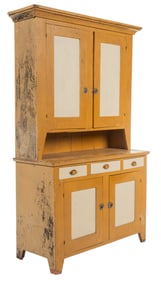 Rustic Yellow Farmhouse Hutch