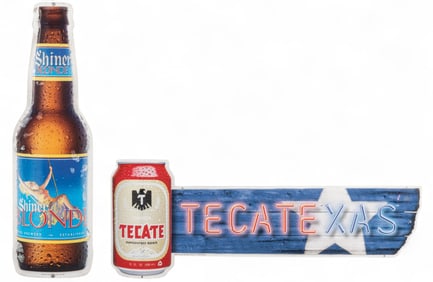 Shiner & Tecate Beer Advertising Signs
